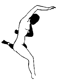 black and white drawing of a person dancing