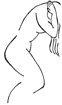 line drawing of a woman